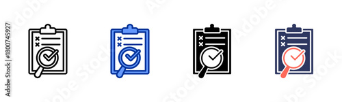 Inspection List icon set multiple style collection