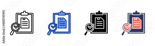 Data Verification icon set multiple style collection