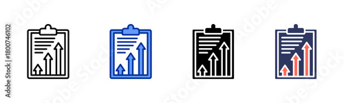 Improvement Plan icon set multiple style collection