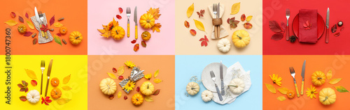 Collage of stylish table se...