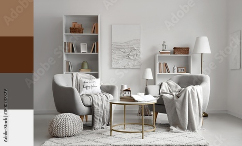 Interior of light living ro...