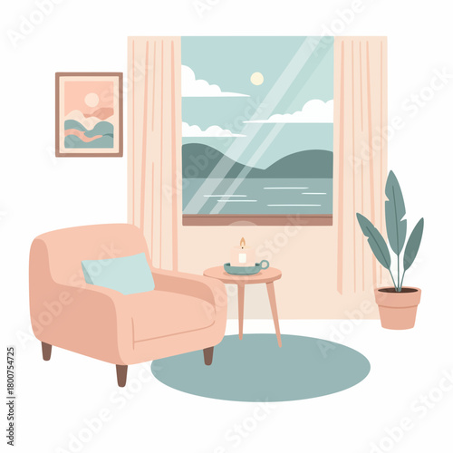 living room with a window