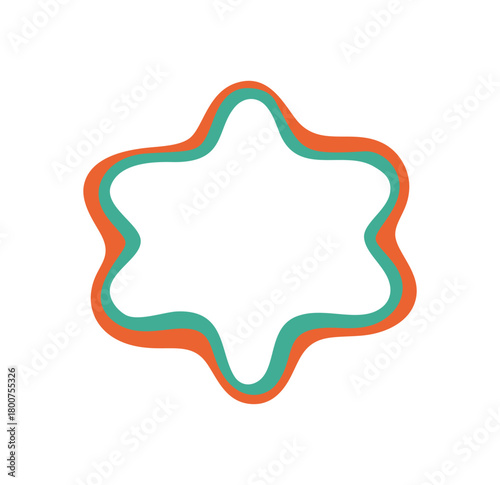 Groovy scallop retro wavy border shape with abstract outline form. Funky frame in y2k style adds modern and vintage graphic flair as a cool trendy background accent or playful artistic edge.