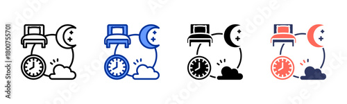Sleep Cycle icon set multiple style collection