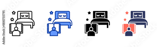 Bedtime Story icon set multiple style collection