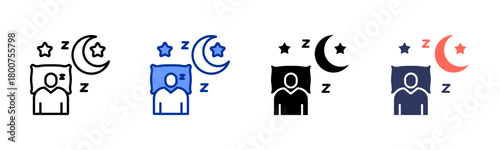 Restful Sleep icon set multiple style collection