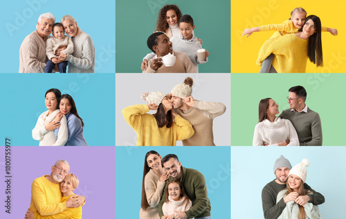 Group of families in winter...