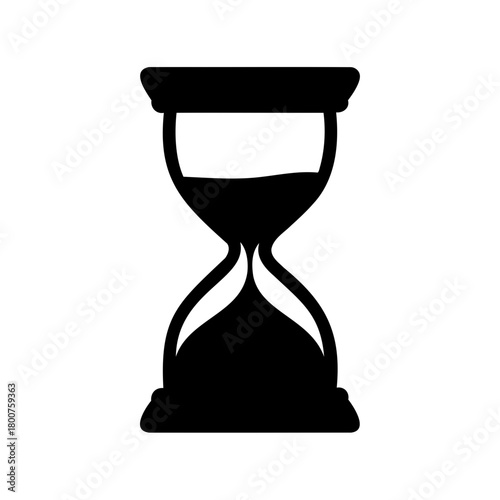 Classic hourglass silhouette representing time passing with grains of sand flowing down