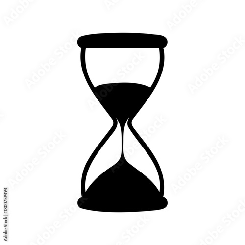 Black silhouette of hourglass displaying the passage of time, symbolizing deadlines