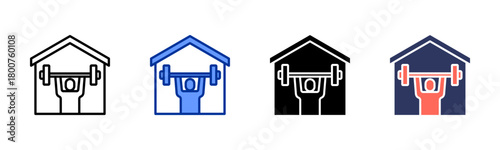 Home Workout icon set multiple style collection