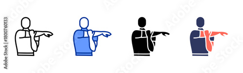 Shoulder Stretch icon set multiple style collection