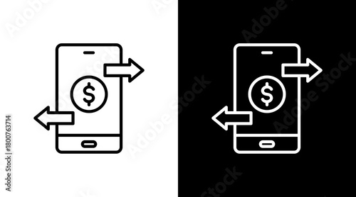 Transfer White Icon Set Design