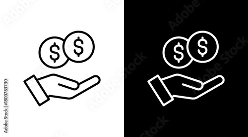 Loan White Icon Set Design