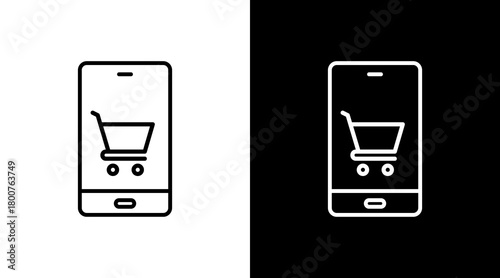 Shopping White Icon Set Design