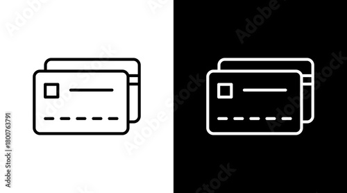 Credit Card White Icon Set Design