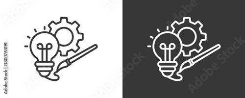 Creativity Icon Set Vector Collection Isolated In Black And White