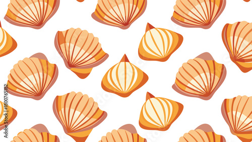 seashell icon pattern, seamless vector.