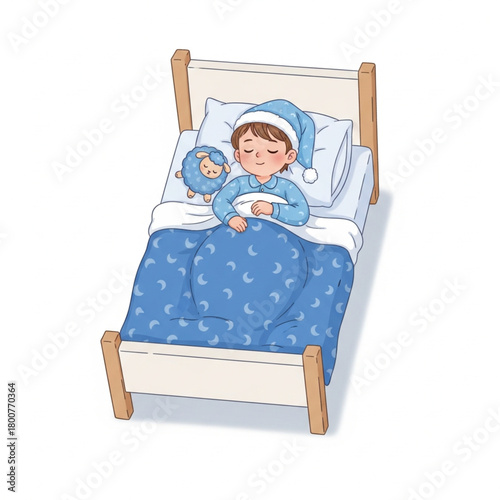 Kid Sleeping – Bedtime Routine Vector