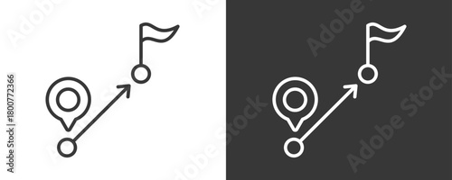Milestone Icon Set Vector Collection Isolated In Black And White