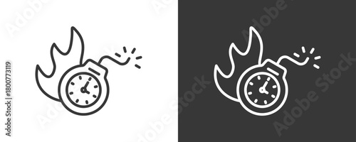 Deadline Icon Set Vector Collection Isolated In Black And White