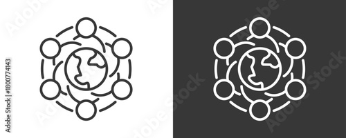 Cultural Icon Set Vector Collection Isolated In Black And White