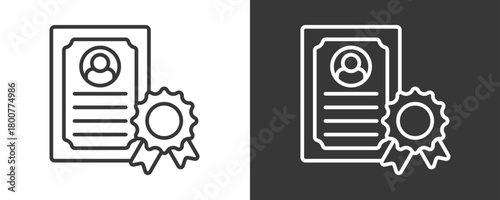 Qualification Icon Set Vector Collection Isolated In Black And White