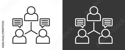 Team Communication Icon Set Vector Collection Isolated In Black And White