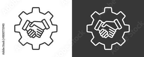 Collaboration Icon Set Vector Collection Isolated In Black And White