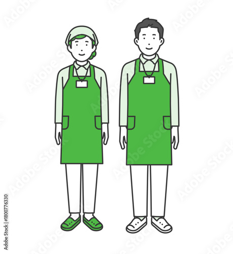 等身大,店員男女