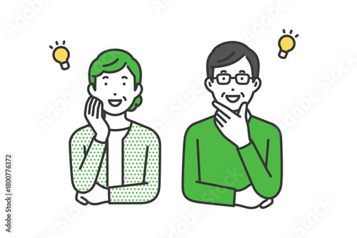 納得,私服高齢男女