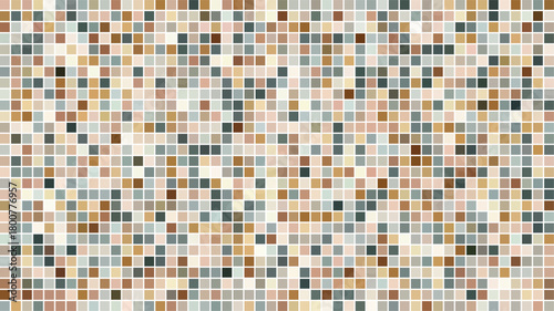 Warm earth tone mosaic grid background with brown beige and dusty blue squares