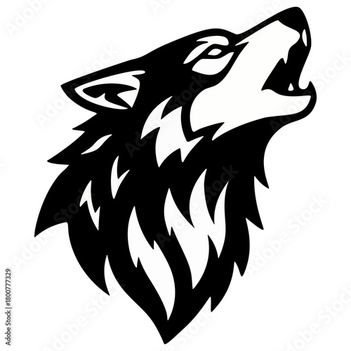 Howling Wolf Silhouette Vector Illustration