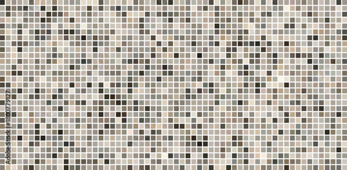 Neutral earth tone color pixelated grid with geometric square shapes background