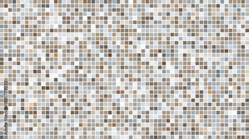 Cool and muted earth tone pixelated grid with geometric square pattern background