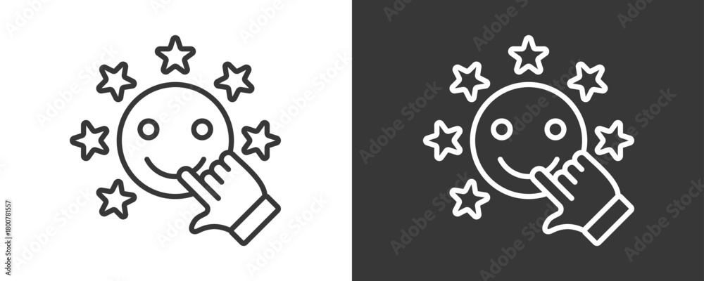 Fototapeta premium Satisfaction Icon Set Vector Collection Isolated In Black And White