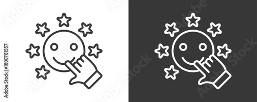 Satisfaction Icon Set Vector Collection Isolated In Black And White