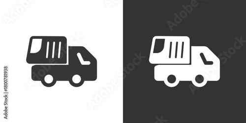 Garbage Truck icon. Solid glyph series icon
