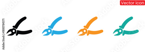 Versatile pliers icons for projects needing a tool element,Metal pliers silhouette isolated on white background. Pliers icon vector illustration design.