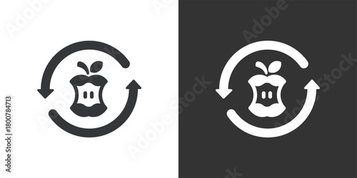 Organic Waste Recycling icon. Solid glyph series icon