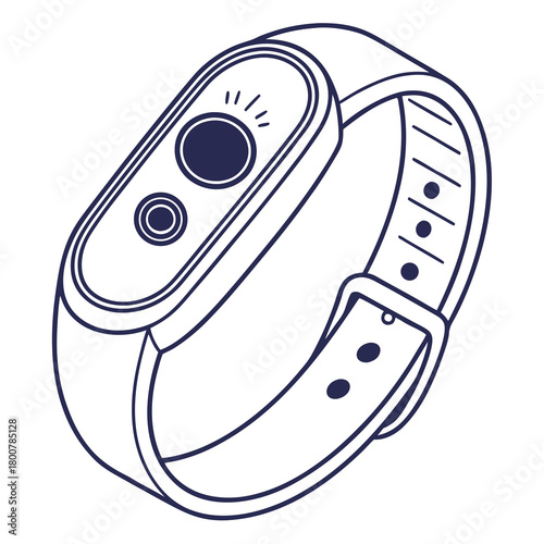 Illustration of a fitness tracker isolated on