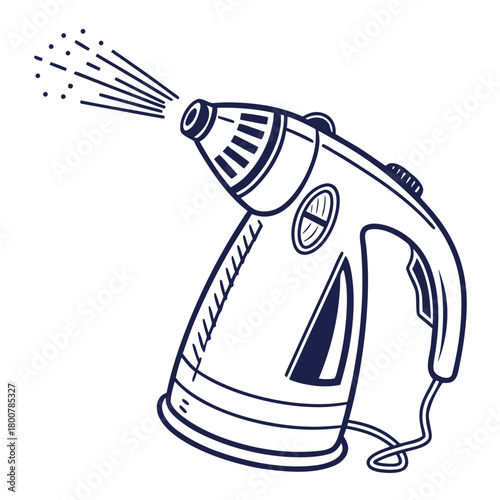 Handheld garment steamer illustration isolated on for wrinkle removal
