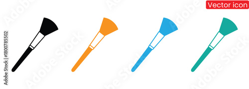 Colorful paint brushes for creative projects and designs,Paint brush icons set in solid black and stroke line style,Paint Brush icon, Brush sign vector for web site Computer and mobile app