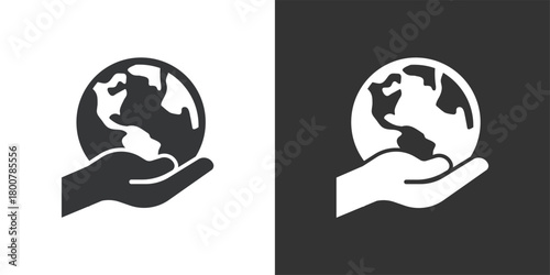 Earth Protection icon. Solid glyph series icon