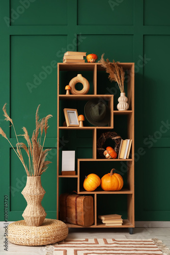 Shelving unit with pumpkins...