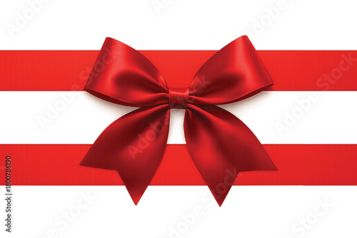 Decorative Red Color Ribbon Bow Transparent Background 