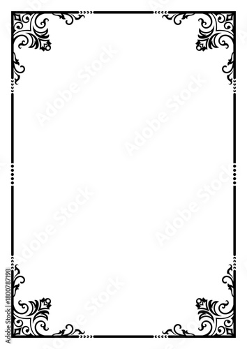 Vintage frame decorated with classic pattern corners