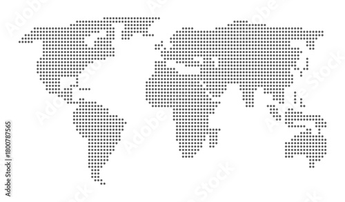 Dotted World Map. Global Geography Vector. Halftone