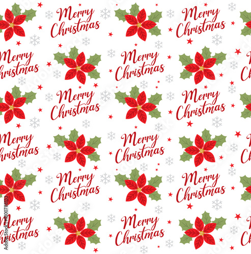 poinsettia seamless pattern design