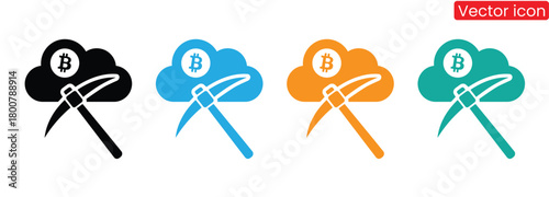 Mining bitcoin concept financial technology for crypto currency