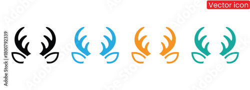 Playful reindeer antlers icons festive holiday designs,Deer horns silhouettes vector. Reindeer antlers collection. Deer horn vector icons.